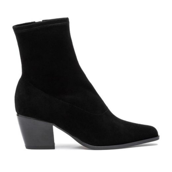 Vince. Hayek black suede block heel sock booties - Picture 3 of 13